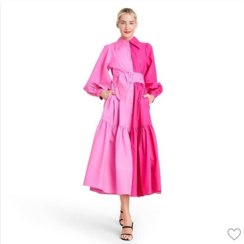 NWT sz 2 CJR x Target pink button down dress